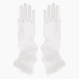 Jaxie Bridal Plain Tulle Gloves #0 default Ivory thumbnail