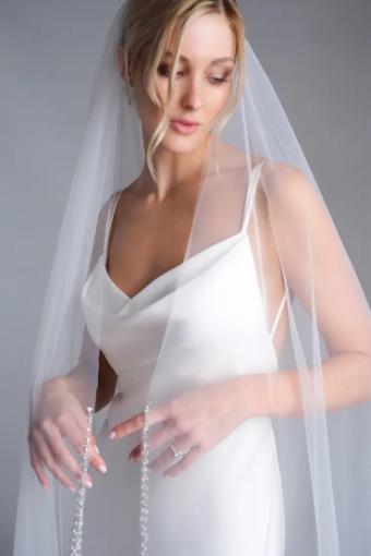 Thanks & Goodluck Cathedral Length Veil with Beaded and Sequined Edge #0 default Ivory thumbnail