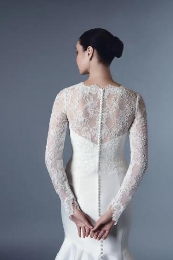 Thanks & Goodluck Long Sleeve Alencon Lace Jacket with Illusion Sabrina Neckline TG1058 #1 default Ivory thumbnail